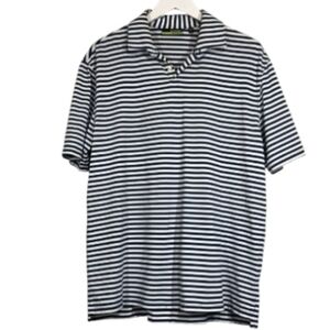 Murano Navy and White Striped Polo Shirt